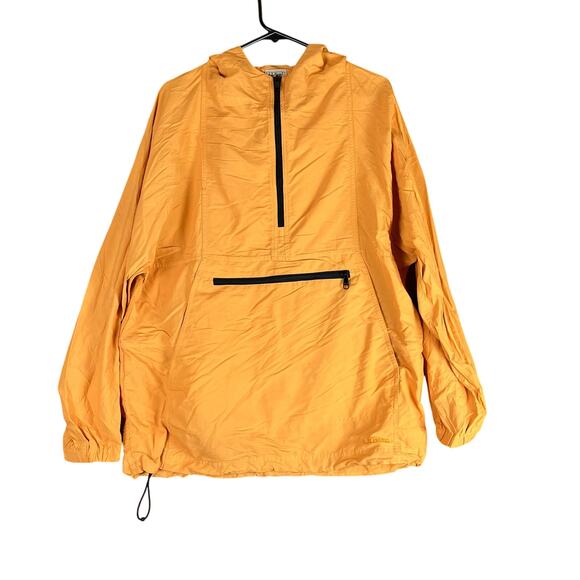 LL Bean Mens Jacket Yellow Mountain Classic Anorak Windbreaker 1/2 Zip Medium - Picture 1 of 12